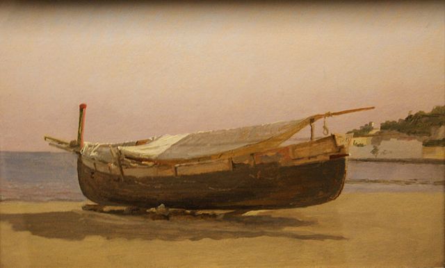 Boat Dragged on Shore, 1840 - Кристен Кёбке