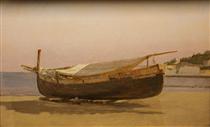 Boat Dragged on Shore - Christen Kobke