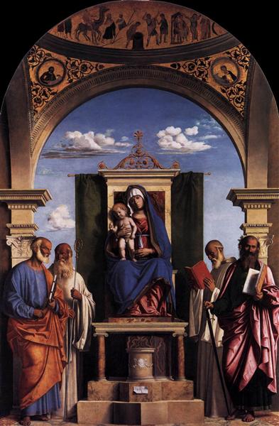 Madonna and Child Enthroned with Saints, c.1496 - Giovanni Battista Cima
