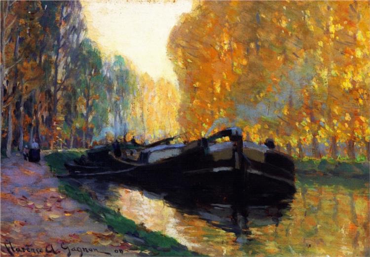 Canal Boat, 1908 - Clarence Gagnon