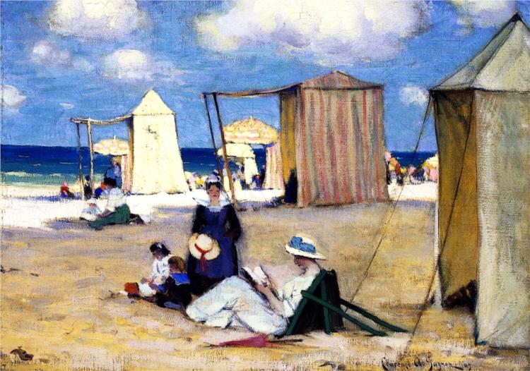 The Beach at Dinard, 1909 - Clarence Gagnon