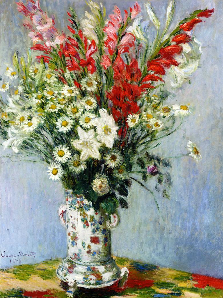 Bouquet of Gadiolas, Lilies and Dasies, 1878 - Claude Monet - WikiArt.org