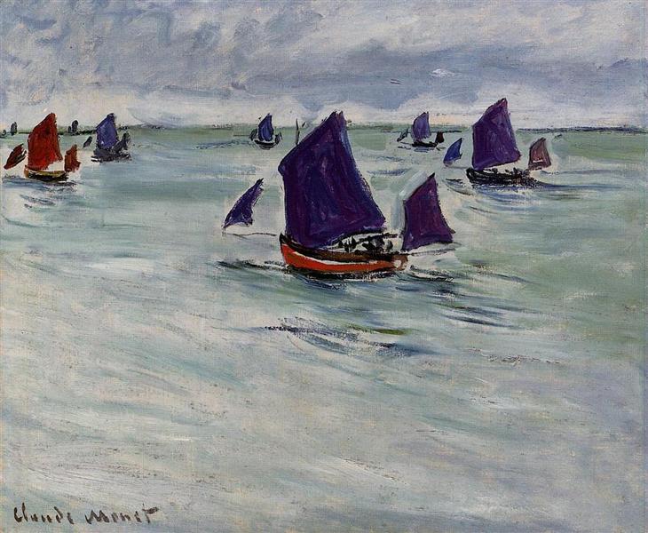Fishing Boats off Pourville, 1882 - 莫內