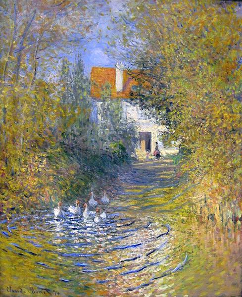 Geese in the creek, 1874 - Клод Моне