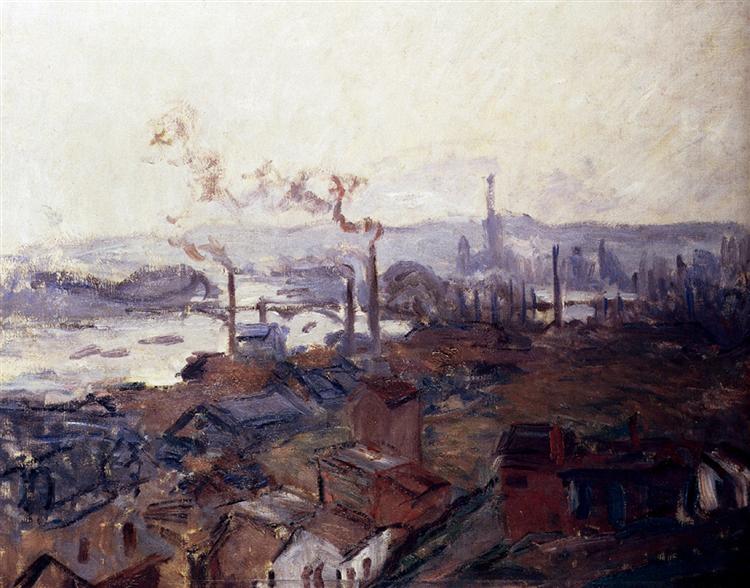 General View Of Rouen From St.Catherines Bank, 1892 - 莫內
