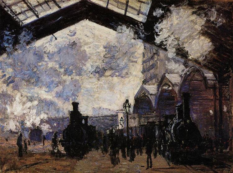 Saint-Lazare Station, Exterior View, 1877 - 莫內