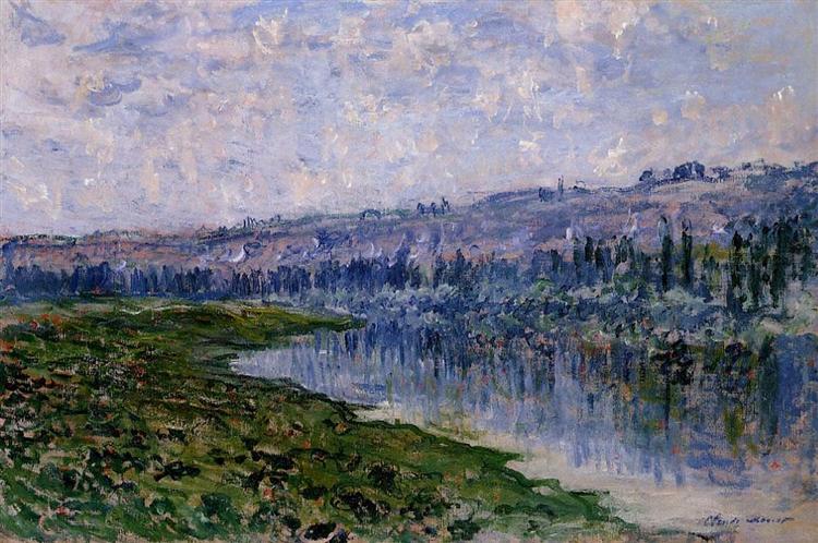The Seine and the Chaantemesle Hills, 1880 - Клод Моне