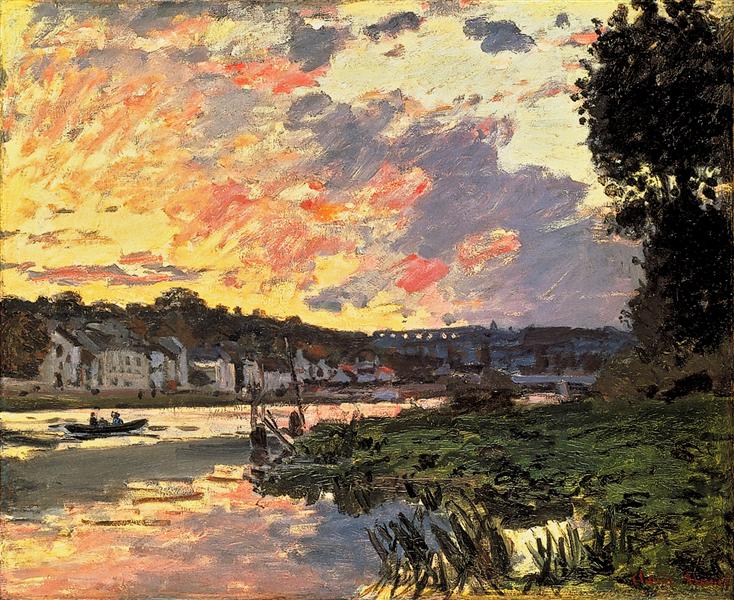 The Seine at Bougival in the Evening, 1869 - Claude Monet