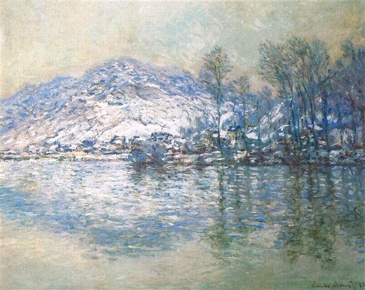 The Seine at Port Villez, Snow Effect, 1885 - 莫內