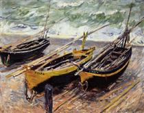 Trois Bateaux de pêche - Claude Monet