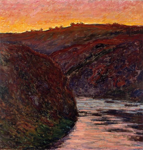 Valley of the Creuse, Sunset, 1889 - 莫內