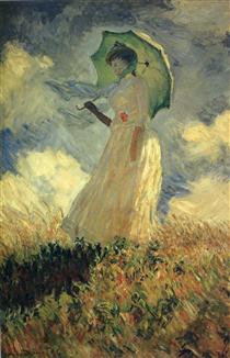 Femme à l'ombrelle tournée vers la gauche - Claude Monet