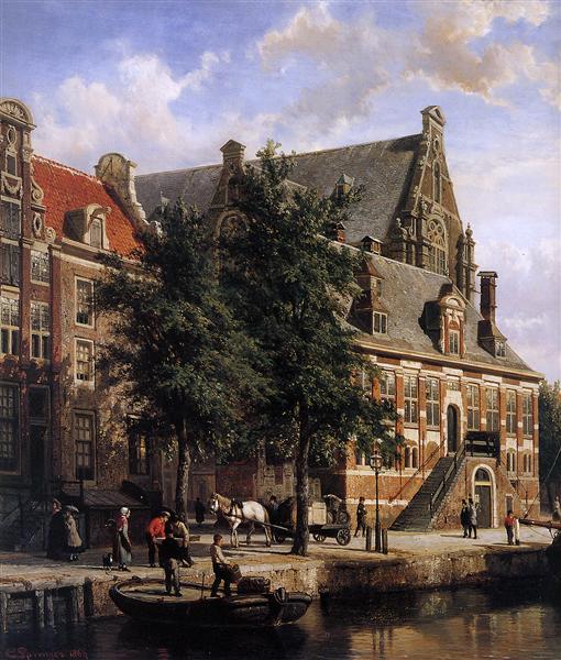The Oude Waag at the Westerkerk - Корнелис Спрингер