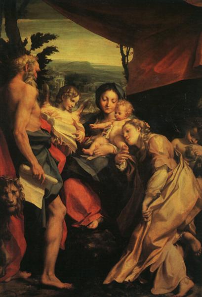 Madonna with St. Jerome (The Day), c.1522 - Correggio - WikiArt.org