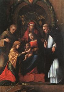 The Mystic Marriage of St. Catherine - Антоніо да Корреджо