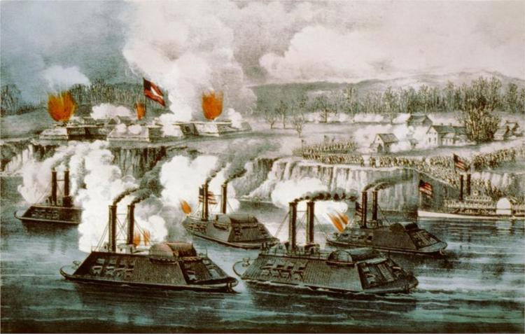 Bombardment and capture of Fort Hindman, Arkansas Post, Ark. Jany 11th 1863, 1863 - Currier and Ives