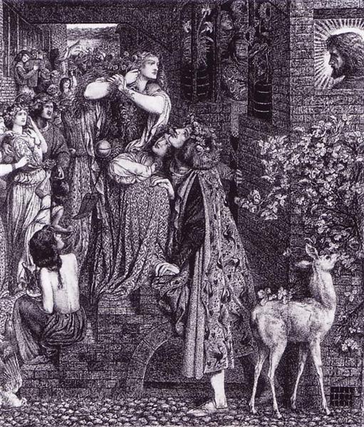 Mary Magdalene at the door of Simon the Pharisee, 1853 - Данте Габриэль Россетти