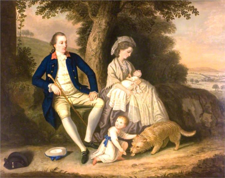 Charles Watson, Esq., and His Wife, Lady Mary, with Their Two Children, James and Anne in a Landscape, 1782 - David Allan
