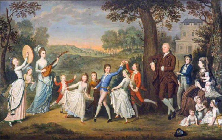 Sir John Halkett of Pitfirrane, 4th Baronet, Mary Hamilton, Lady Halkett and their Family, 1781 - David Allan
