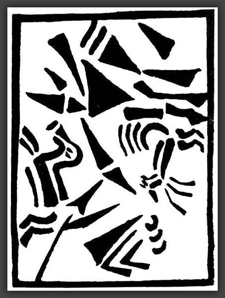 Illustration for the almanac  "A Trap for Judges", 1913 - Dawid Dawidowitsch Burljuk