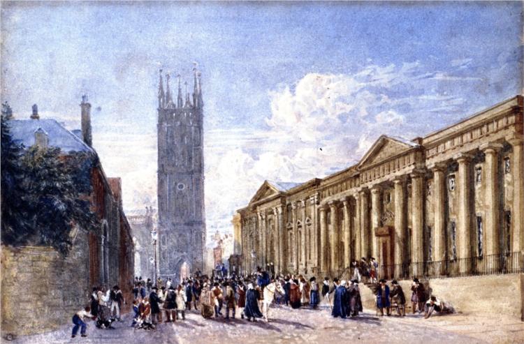 St. Mary's Church and the Shire Hall, Warwick, 1828 - David Cox