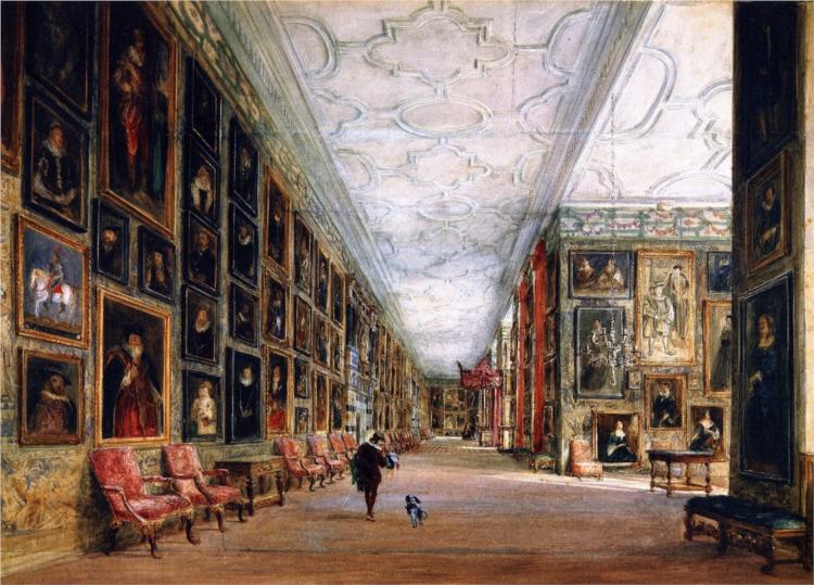 The Long Gallery, Hardwick Hall, Derbyshire, 1811 - Дэвид Кокс