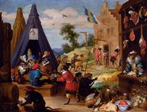 A Monkey Encampment - David Teniers the Younger
