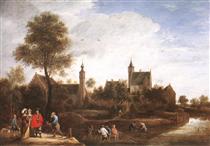 A View of Het Sterckshof near Antwerp - David Teniers le Jeune