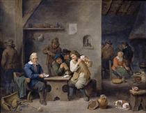 Figures Gambling in a Tavern - David Teniers the Younger
