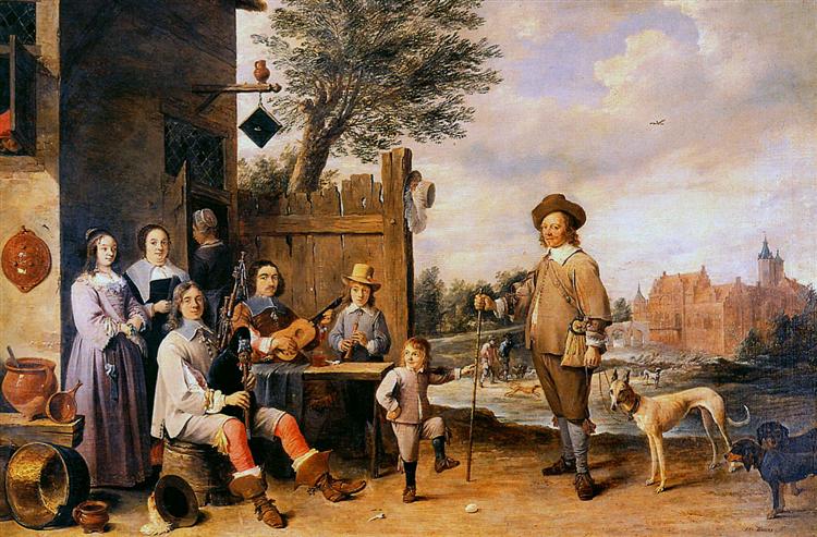 Landscape with a family - David Teniers el Joven