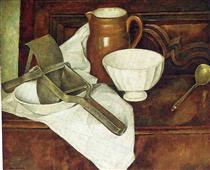 Still Life with Ricer also known as Still Life with Garlic Press - Diego Rivera