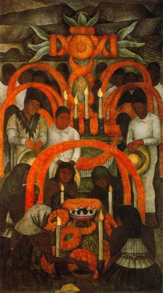 The Sacrificial Offering Day of the Dead, 1923 - 1924 - 迪亞哥·里維拉