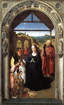 Nativity (Polyptych of the Virgin, the wing) - Dierick Bouts