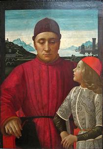 Портрет Франческо Сассетти с сыном Теодоро - Доменико Гирландайо