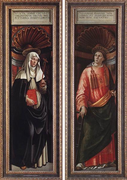 St. Catherine of Siena and St. Lawrence, c.1490 - Доменико Гирландайо