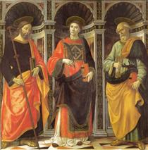 St. Stephen, St. Jacobo, St. Peter - Domenico Ghirlandaio
