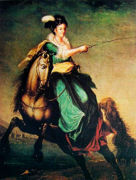 Retrato equestre de Carlota Joaquina of Spain, 1830 - Domingos de Sequeira