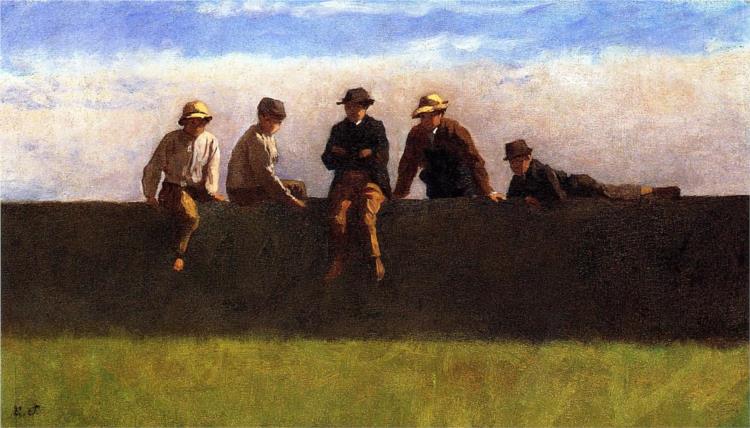 Five Boys on a Wall, 1871 - Eastman Johnson