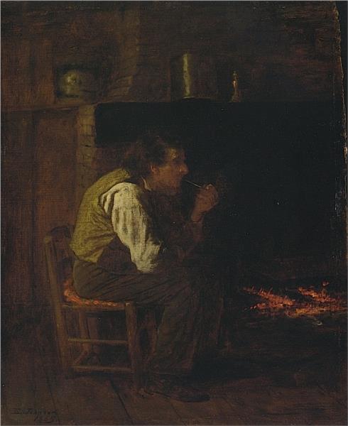 Maine Interior - Man with Pipe, 1865 - Eastman Johnson