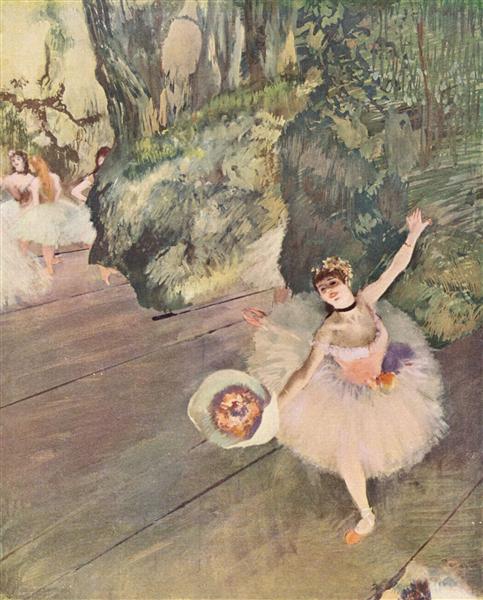 Dancer with a bouquet of flowers (The Star of the ballet), 1878 - Edgar Degas