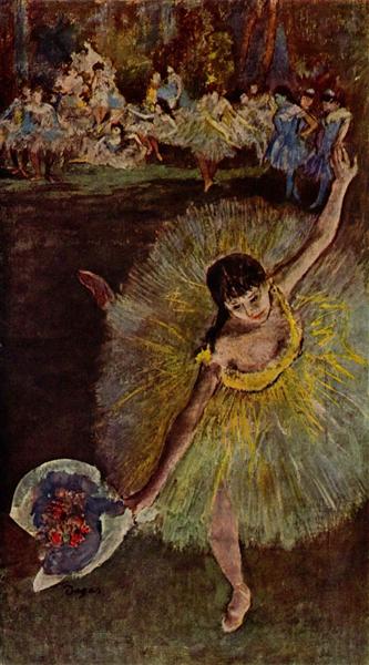 Танцовщица с букетом, c.1876 - Эдгар Дега