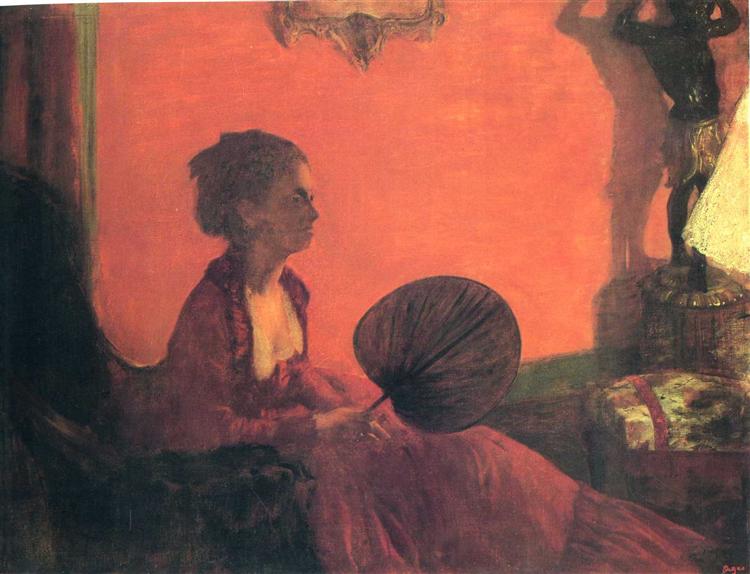 Madame Camus with a Fan, 1870 - Едґар Деґа