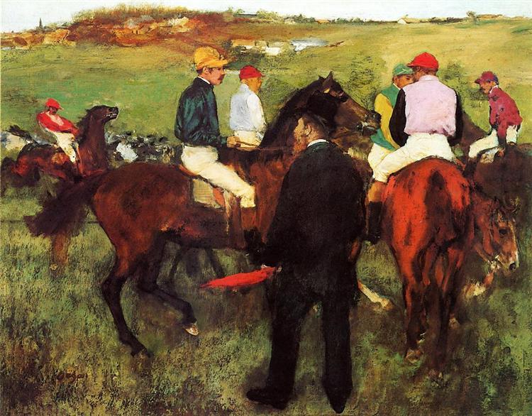 Racehorses at Longchamp, 1873 - 1875 - Edgar Degas