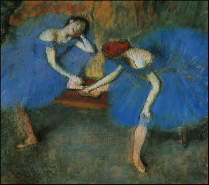 Two Dancers in Blue, c.1899 - Едґар Деґа