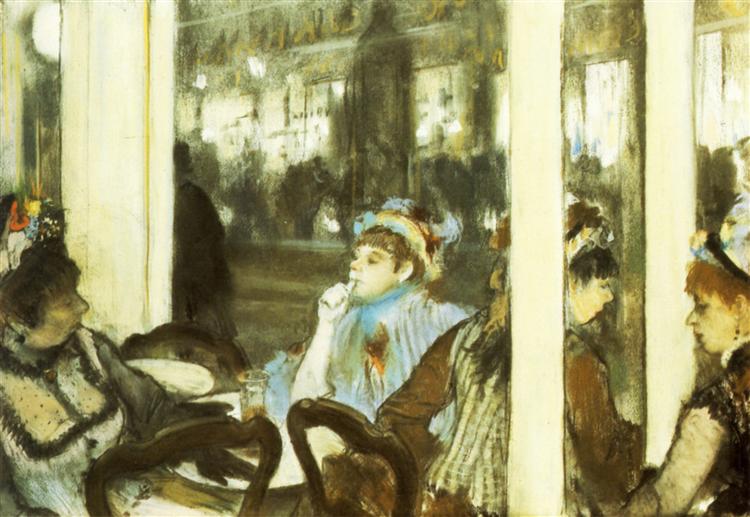 Женщины на террасе кафе, 1877 - Эдгар Дега
