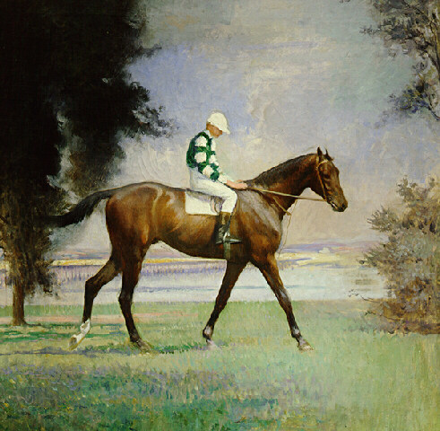 Thoroughbred with Jockey up - Edmund Charles Tarbell