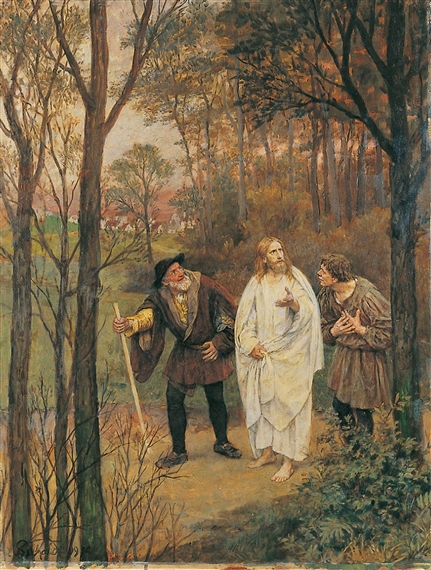 CHRISTUS UND DIE JÜNGER VON EMMAUS, 1914 - Eduard von Gebhardt