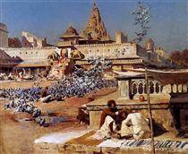 Feeding The Sacred Pigeons, Jaipur - Edwin Lord Weeks