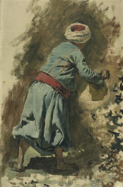Study of a Moor in Blue, c.1878 - Эдвин Лорд Уикс
