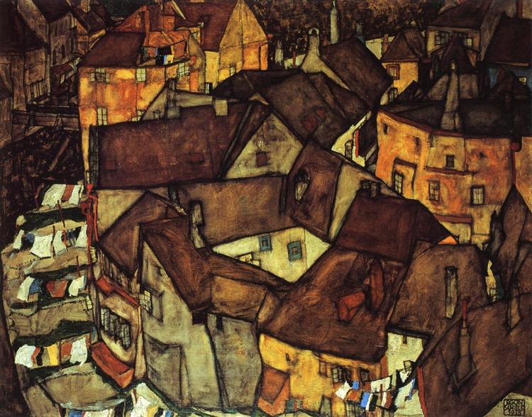Krumau Town Crescent I, 1915 - Egon Schiele